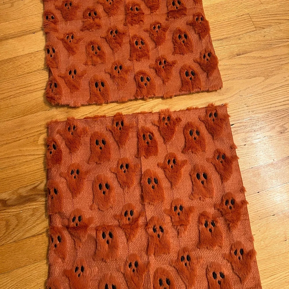 4 Orange ghost soft Patterned pillow  covers